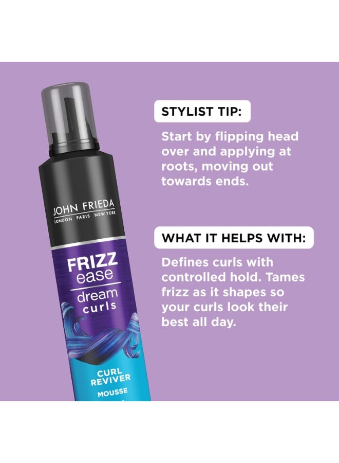 John Frieda Frizz Ease Dream Curls Curl Reviver Mousse - Alcohol-Free Styling Formula for Defined & Bouncy Curls - 7.2 oz - Image 2